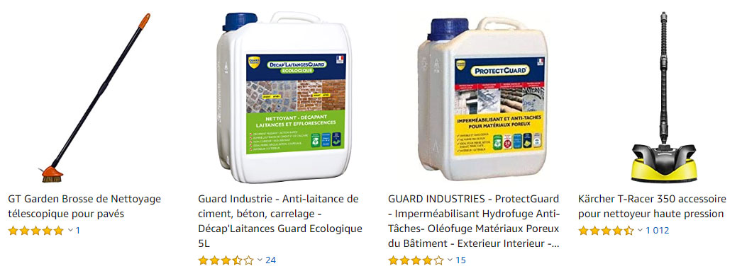 Brosse de nettoyage télescopique pour pavés